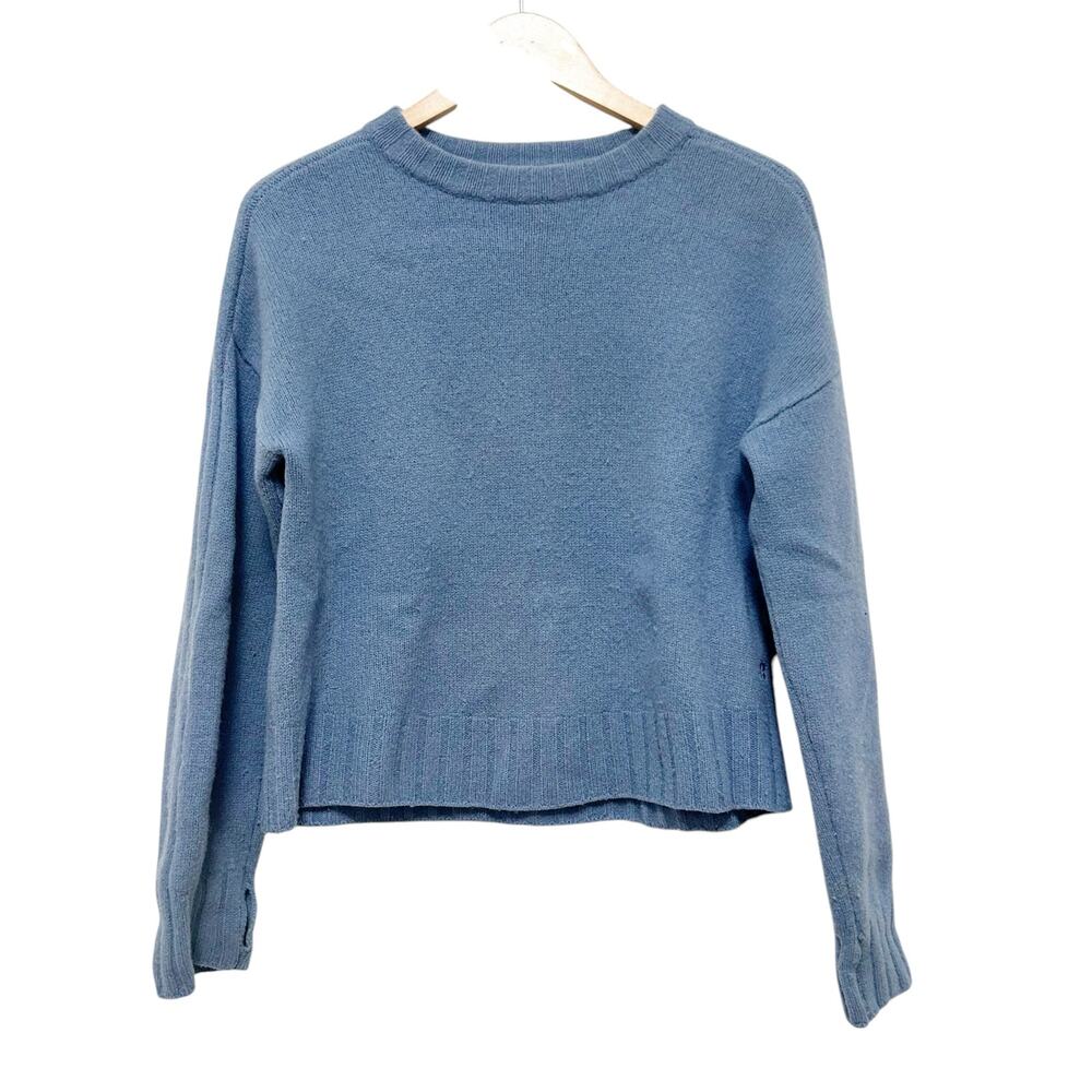 Sweaty Betty Blue Elevate Mountain Wool Yak Blend Sweater Sz 4-6